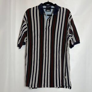 Woods & Gray Mens XL/TG Striped‎ Short Sleeve Polo Shirt Button Up 100% Cotton
